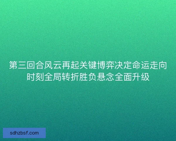 第三回合风云再起关键博弈决定命运走向时刻全局转折胜负悬念全面升级