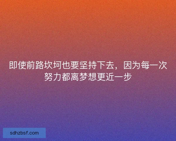 即使前路坎坷也要坚持下去，因为每一次努力都离梦想更近一步