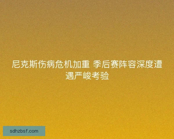 尼克斯伤病危机加重 季后赛阵容深度遭遇严峻考验
