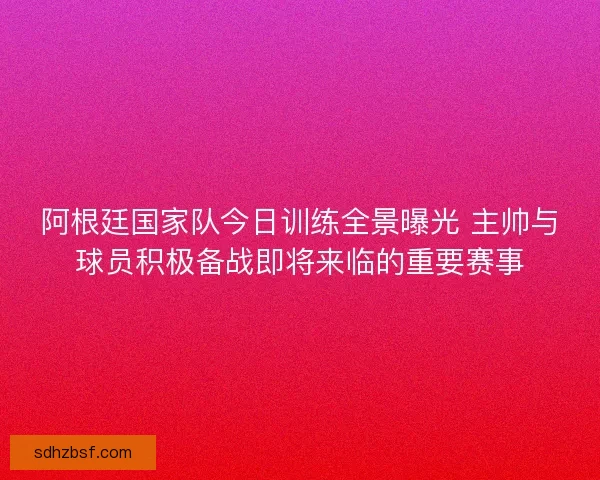 阿根廷国家队今日训练全景曝光 主帅与球员积极备战即将来临的重要赛事 阿根廷国家队今日训练全景曝光 主帅与球员积极备战即将来临的重要赛事