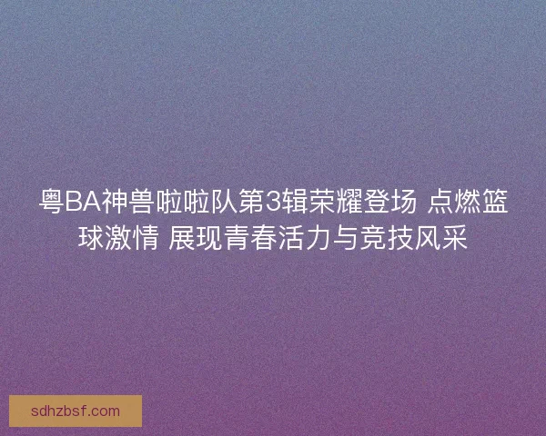 粤BA神兽啦啦队第3辑荣耀登场 点燃篮球激情 展现青春活力与竞技风采