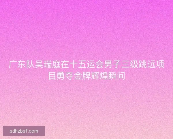 广东队吴瑞庭在十五运会男子三级跳远项目勇夺金牌辉煌瞬间